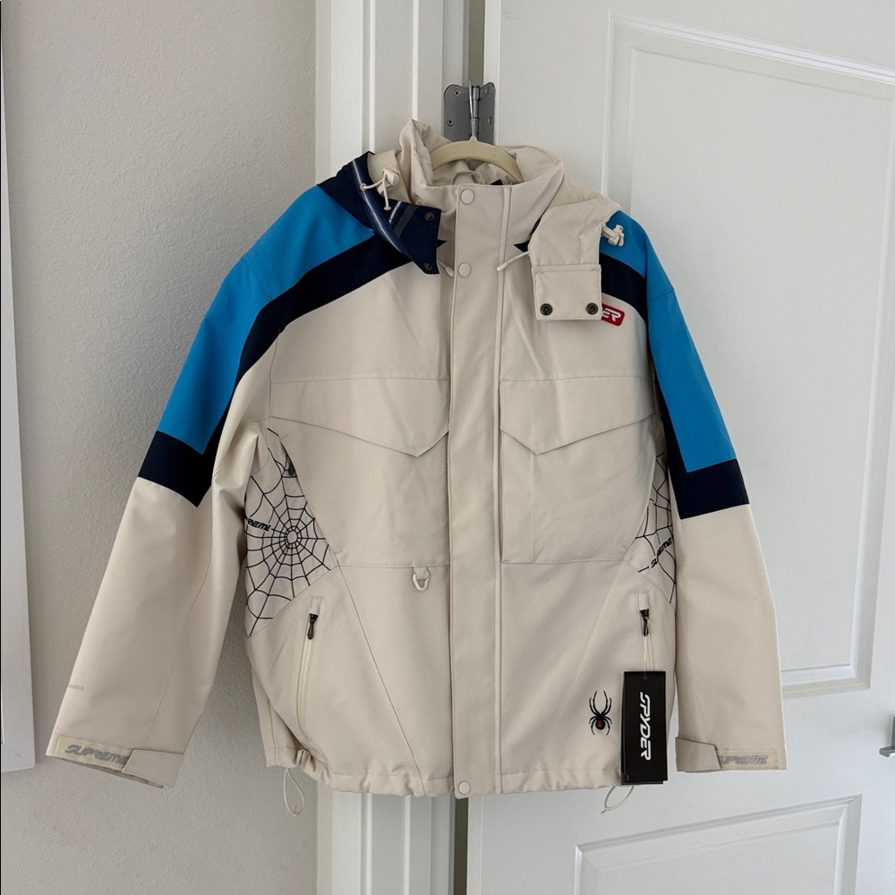 Supreme Cream and Blue Ski Jacket